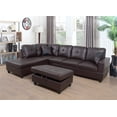 thumbnail image 3 of Ainehome Faux Leather Storage Ottoman Bench Rectangular Footrest with Foam Padded Seat, Brown, 3 of 3