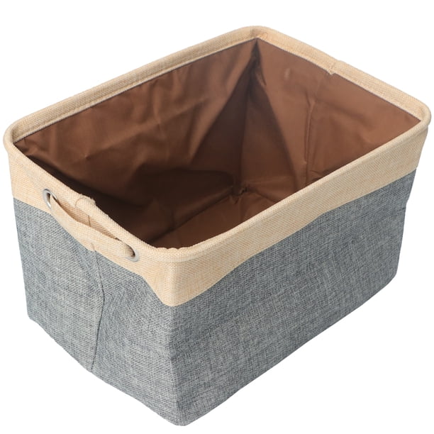 Cesta plegable para guardar artículos diversos, juguetes para mascotas, ropa sucia (beige y gris claro)