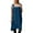 Dark Blue, variant on Women's Linen Pinafore Square Neck Apron Dress for Casual Everyday Wear