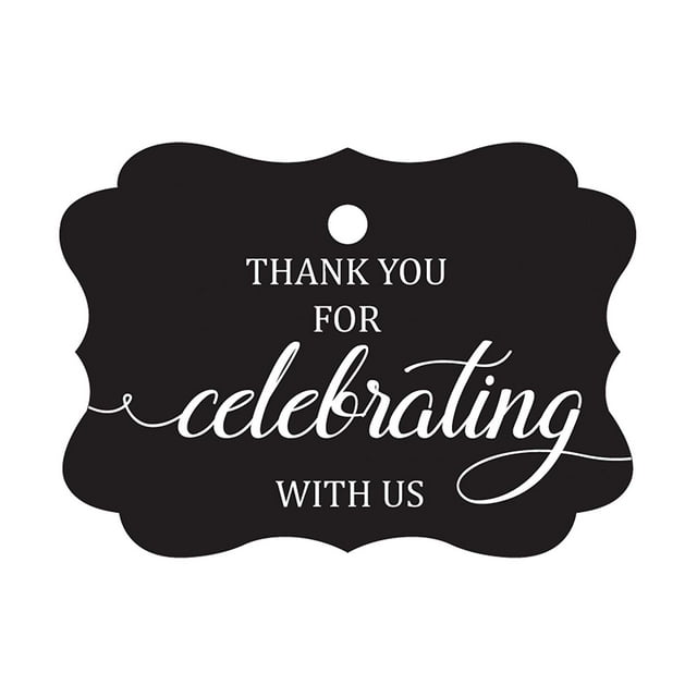 100 Pcs Custom Paper Tags Thank You For Celebrating Wedding Favor Gift Hang Tags