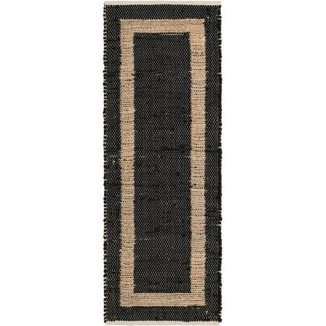 Unique Loom 3153963 2 ft. 2 in. x 6 ft. Chindi Jute Runner Rug, Black