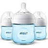 Philips Avent Natural Baby Bottle, Blue, 4oz, 3pk, SCF010/39