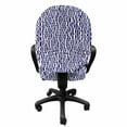 thumbnail image 3 of Abstract Office Chair Slipcover, Geometric Rectangles Hand Drawn Like Australian Aboriginal Ethnic Art Deco, Protective Stretch Decorative Fabric Cover, Standard Size, Indigo and White, by Ambesonne, 3 of 5