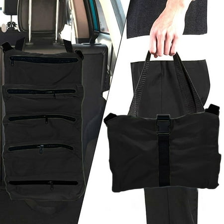 

Njoeus Large Storage Box Blanket Storage Bags Multipurpose Roll Tool Bag Wrench Roll Canvas Tool Storage Bucket Car First Aid Kit Roll Organizer Hanging Tool Zipper Carrier Tote