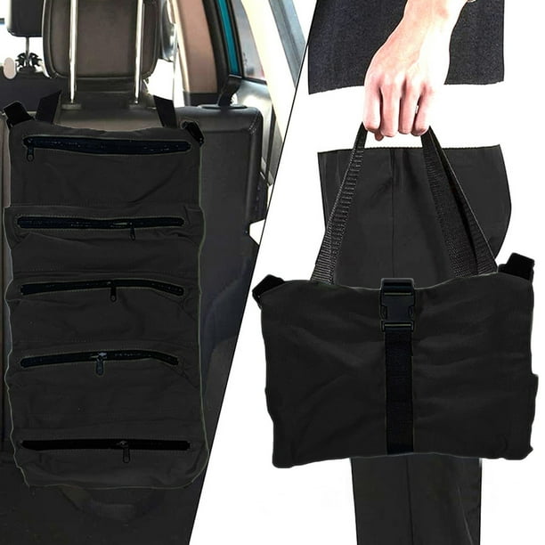 Fiudx Bolsa de Herramientas Multiusos, Enrollable de Lona para Llaves, Organizador de Botiquín de Primeros Auxilios para Coche, Bolsillos con Cremallera de Gran Capacidad, Diseño Colgante, Almacenami