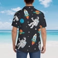 thumbnail image 4 of Kll Men'S Hawaiian Shirt Short Sleeve Button Down Beach Shirts-Space, 4 of 7