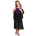 thumbnail image 2 of TSSOE Girls Medieval Renaissance Dress Cold Shoulder Butterfly Sleeve Gothic Dress Carnival Christmas Clothes Purple 16, 2 of 7