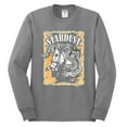 thumbnail image 2 of Wild Bobby Star Dust Horse Black and Yellow Distressed Vintage Men Long Sleeve Shirt, Heather Grey, 3X-Large, 2 of 6