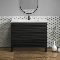 Cascade 30" Freestanding Bathroom Vanity in Black Oak with Sink Top