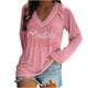 thumbnail image 1 of Blusa de manga larga con cuello en V informal para mujer a la moda, Tops de otoño Fridja bvmnju4079, 1 of 5