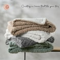 thumbnail image 7 of EVERGRACE Jacquard Boho Sherpa Fleece Throw Blanket for Couch, Super Soft Cozy Fuzzy Plush Blankets for Winter, Reversible Thick Warm Blanket for Bed, Sofa, Living Room, Off White, 50'' x 60'', 7 of 7