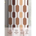 thumbnail image 6 of Mid Century Brown Geometric Sheer Curtains 84 Inches Long 2 Panels Light Filtering Semi Sheer Window Curtains Drapes for Bedroom Living Room 52"x84"&nbsp;2&nbsp;&nbsp;Panels, 6 of 7