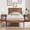 Brown Nightstand, variant on VECELO 3-piece Bedroom Set, Metal & Wood Platform Bed with Set of 2 Nightstand, Queen Size