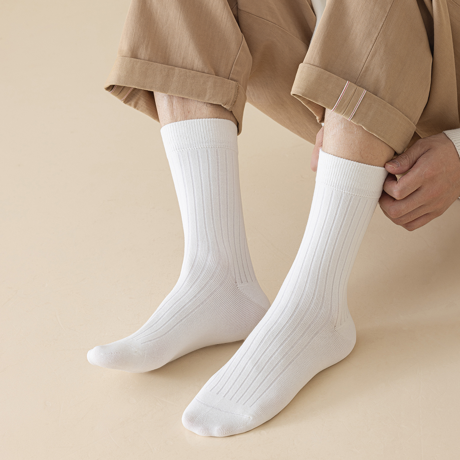Sookeceks 6 Pairs Trouser Socks for Men, Soft Heated Storage Mens Autumn Winter Socks for Casual Business Size 7-11
