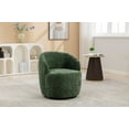 thumbnail image 6 of 360 Degree Chenille Swivel Chair, Modern Barrel Club Armchair with Metal Base  for Living Room Bedroom,  Green, 6 of 7