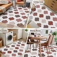 thumbnail image 6 of Area Rug 48×72in, Red Brown Abstract Geometric Floor Carpet Living Room Rug, Retro Bohemia Pattern Non-Slip Welcome Mat Indoor Rugs for Bedroom Dining Room, 6 of 9
