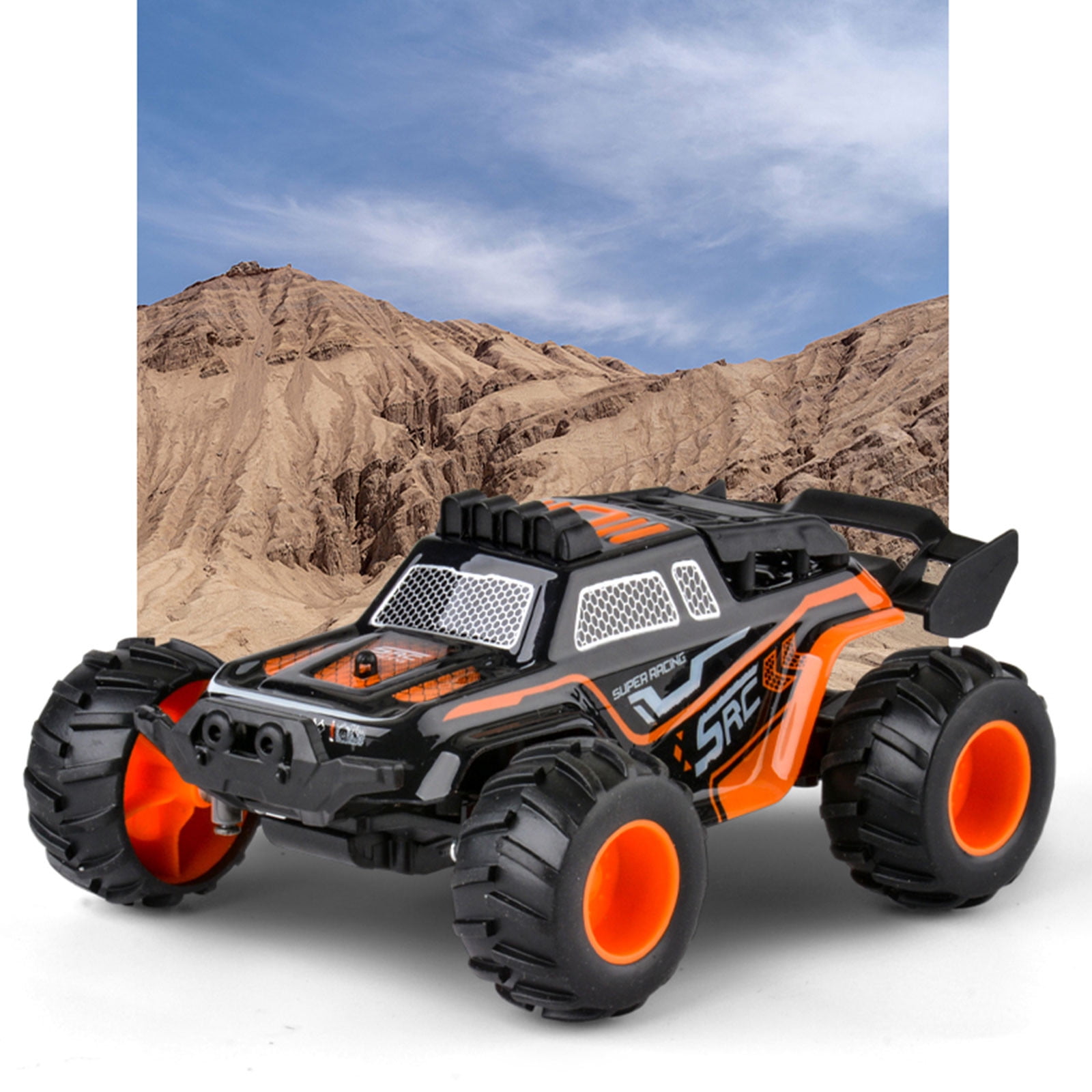 ​1/18 Scale 4WD Mini RC Truck w/Anti-Collision Bumpers - 5km/h Trail Mode & USB Charge | Beginner Car Age 6+ (13.3cm)​​ B