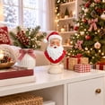 thumbnail image 5 of Tovaris Red Winking Santa Claus Bust, Christmas Desktop Resin Figurine, Santa Tabletop Ornament, Holiday Home Office Mantel Decor, Xmas Party Decoration, 5 of 7