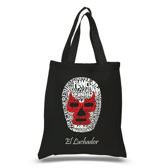 LA Pop Art Small Word Art Tote Bag - MEXICAN WRESTLING MASK