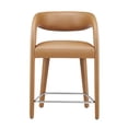 thumbnail image 5 of Counter Stool Chair, Tan Silver, Vegan Leather, Bar Pub Cafe Bistro Dining Kitchen Hospitality Restaurant, Modern Contemporary HB35923, 5 of 10