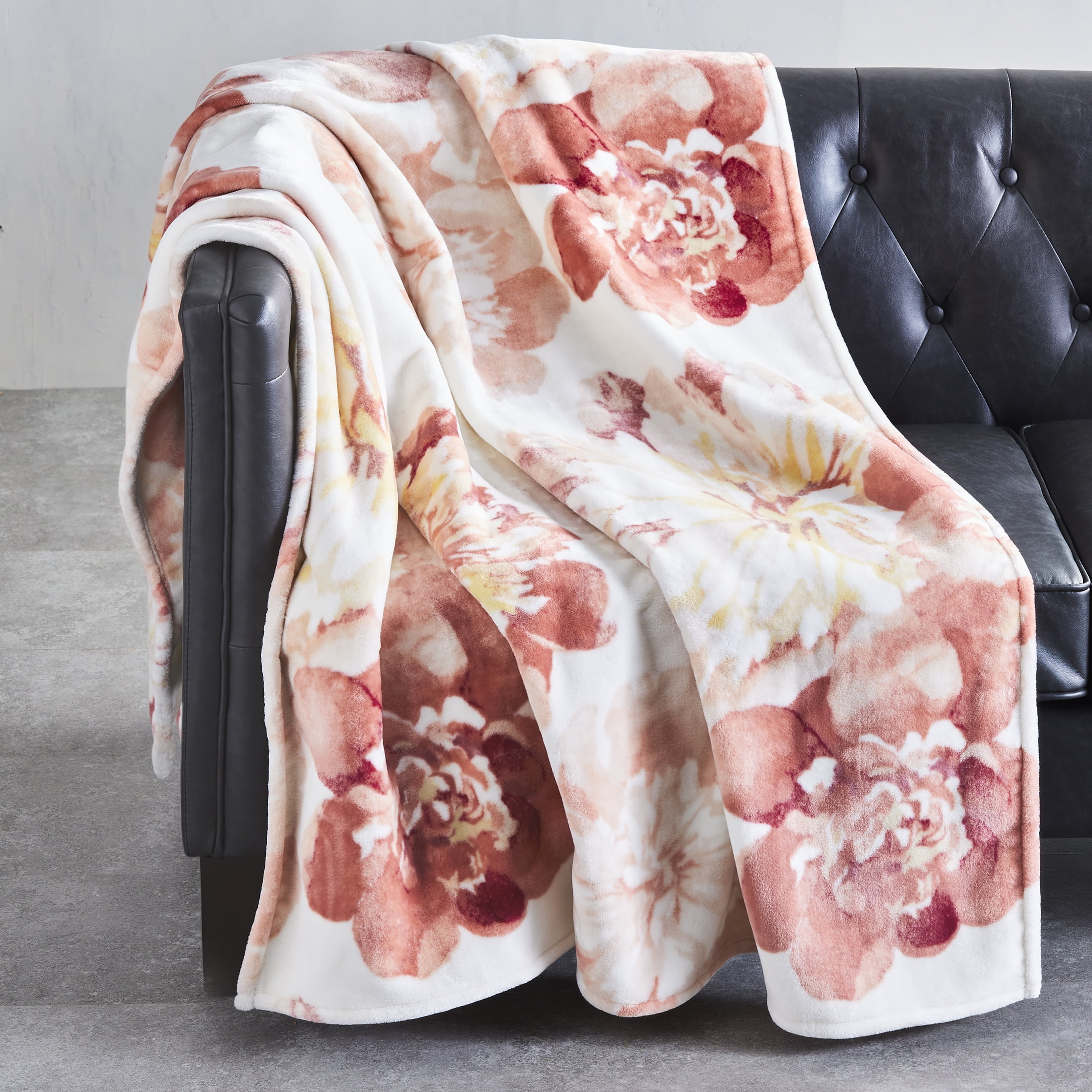 Inviting Scene With Potted Plants Colorful Mums Throw Blanket Fleece