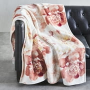 Better Homes & Gardens Oversized Throw Blanket, 50" x 70", Rose Floral