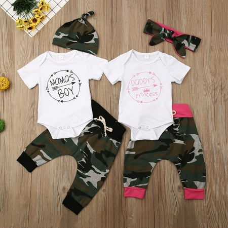 0-18M Baby Cotton Clothes Sister Brother Matching Set Newborn Infant ...