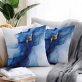 thumbnail image 3 of Outdoor Pillow Cover Abstract Ombre Blue Marble Set of 2 Waterproof Throw Pillowcases White Modern Art Decorative Patio Furniture Pillows for Couch Garden Indoor & Outdoor Use, 3 of 9