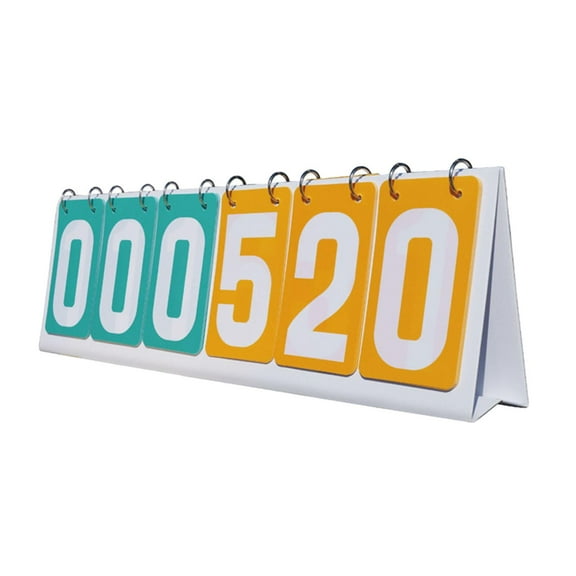 funtasica Flip Scoreboard Tabletop Flip Scoreboard 6 Digit Portable Professional Stable Flip Scoring Board for Games Badminton Baseball