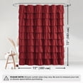 thumbnail image 6 of Seasonwood Ruffle Shower Curtain,Burgundy Fabric Bathroom Curtain for Farmhouse Style,72" x 72", 6 of 6