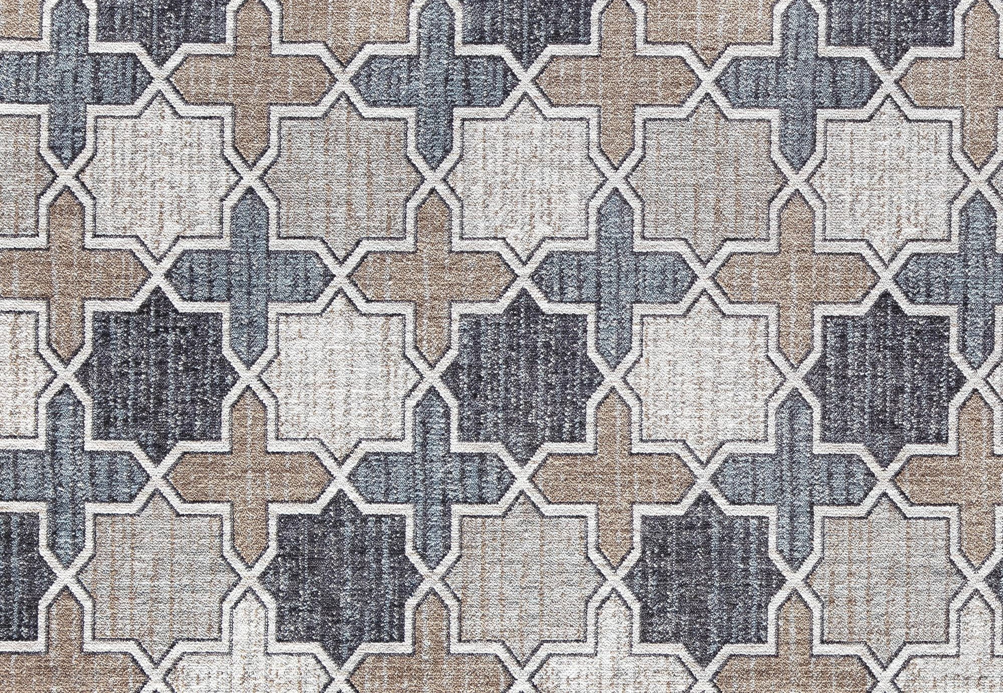 Mason Brooks Cressida CA40A RusticTaupe Geometric Contemporary Gray Area Rug, 5'3" x 7'0"
