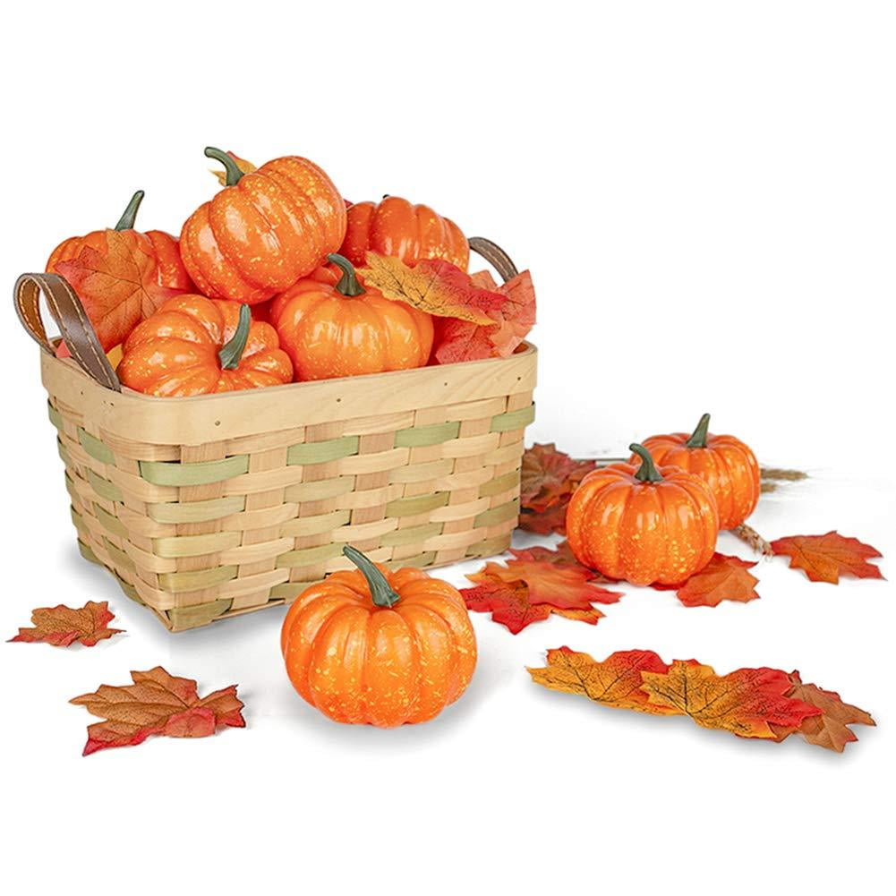 DomeStar Artificial Pumpkins for Decoration, 12PCS Mini ...