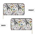thumbnail image 3 of Leather Thin Slim Wallets for Women Men - Eiffel Tower Fancy Clutch Card Wallet for Women Men with Zipper, 3 of 7