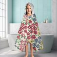 thumbnail image 6 of Pioneer Flower Floral Print Pattern Hooded Bath Towel，60"x35" for Ages 3 To 12 Kids, Quick Dry Lightweight Soft Microfiber Hood Beach Towel Cover Up for Kids, 6 of 7