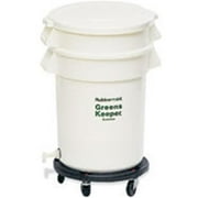 Rubbermaid Commercial Products 2636WHI Greens Keeper Container With Lid & Dolly, White