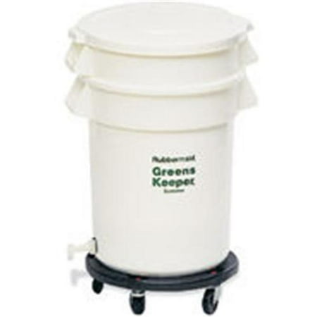 Rubbermaid Commercial Products 2636WHI Greens Keeper Container With Lid & Dolly, White
