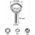 thumbnail image 2 of Perno de ojo M8 4 piezas Tornillo Anillo de perno de ojo Tornillos de acero inoxidable Anillo de tornillo Perno de ojo Anillo de fijación Rosca macho Tornillo de ojal de acero inoxidable para, 2 of 5