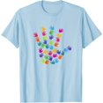 thumbnail image 1 of Colorful Human Hands Palms Showing Waving Hands Help Hand T-Shirt, 1 of 1