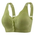 thumbnail image 1 of Women's Solid Color Lace Pattern Front Buckle Non Underwire Tank Top Bra, 1 of 6