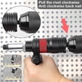 thumbnail image 3 of 2.4-6.4mm Electric Rivet Nut Adapter Automatic Riveting Nail Cordless Riveting Tools with Wrench and Handle, 3 of 5