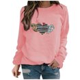 thumbnail image 2 of CFLVAEK Women's Valentines Day Long Sleeve Sweatshirts Loose Fitting Crewneck Tops Cute Plaid Heart Print Shirts Valentine' Day Gifts for Her 2025 XL, 2 of 8