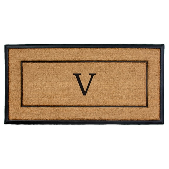 Calloway Mills The General Monogram Doormat, 24" x 48", Letter V