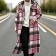 thumbnail image 7 of Atkumj Long Plaid Trench Coat Men Trendy Turndown Collar Button Down Overcoat Casual Long Sleeve Winter Coats with Side Pockets L, 7 of 7