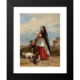 thumbnail image 2 of Camille-Joseph-Etienne Roqueplan 19x24 Black Modern Framed Museum Art Print Titled - Woman and Child with Dogs (C. 1848), 2 of 5