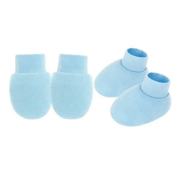 lixuesong 1 Set Cotton Newborns Anti Scratch Mittens and Booties Set Soft Breathable Baby Socks Gloves for Infant Skin Protections
