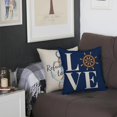 thumbnail image 4 of Nautical Pillow Covers 18x18 Set of 4, Navy Blue Coastal Anchor Navigation Pattern Decorative Pillowcase Summer Ocean Theme Throw Pillow Cover for Home Sofa Outdoor, 4 of 6