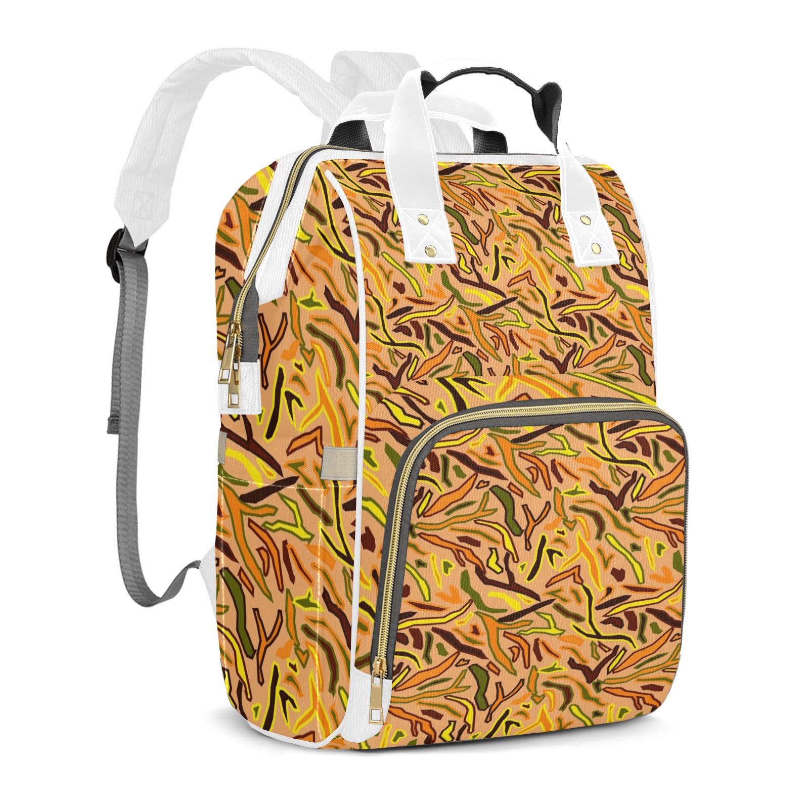 Abstract Geometric Pattern Diaper Bag Backpack – Large Capacity, Insulated Baby Bottle Pocket, Multifunctional Mommy Bag for Boys & Girls