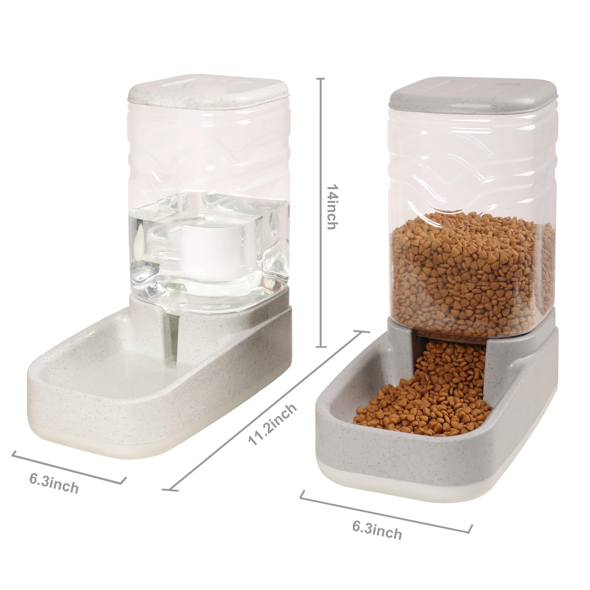 Automatic cat feeder and water dispenser, graity pet bowl for small medium dogs cats rabbits, large capacity 3.8L pet feeder storage container, durable material, perfect for busy pet owners, white