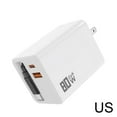 thumbnail image 1 of 80W GaN Fast Charger, Retractable USB-C Cable, Dual Port, for Phone, Laptop, Desktop, 1 of 7