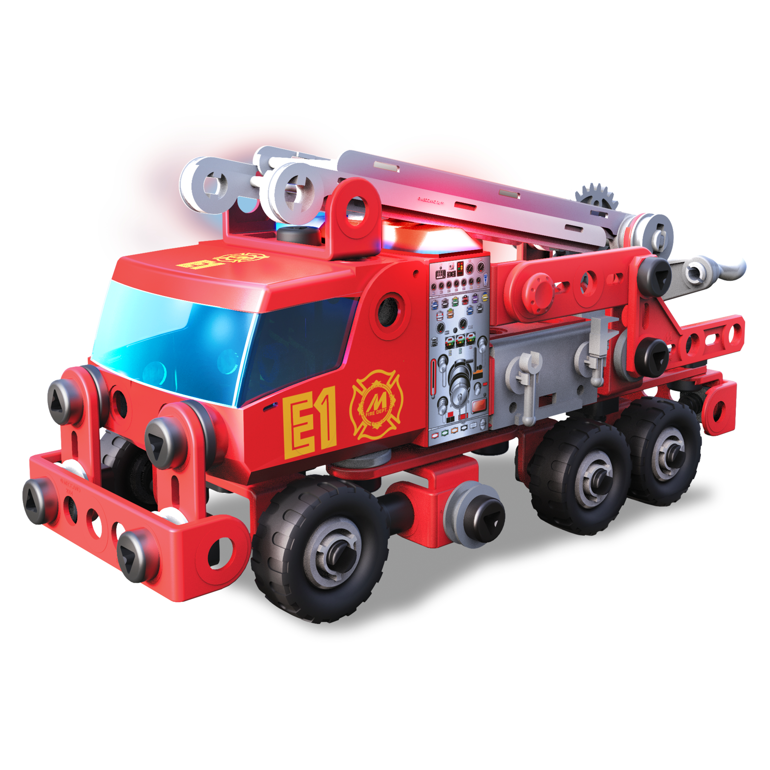 Meccano Junior Rescue Fire Truck with Lights and Sounds Model Building Kit - image 3 of 8